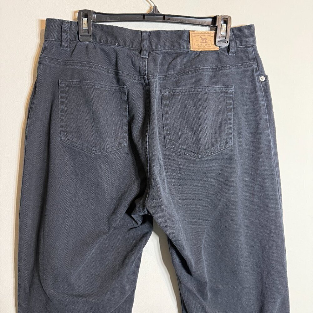 NWOT Lauren Jeans Co. Ralph Lauren Straight Leg Denim Jeans Women's 14 Black - Picture 9 of 13